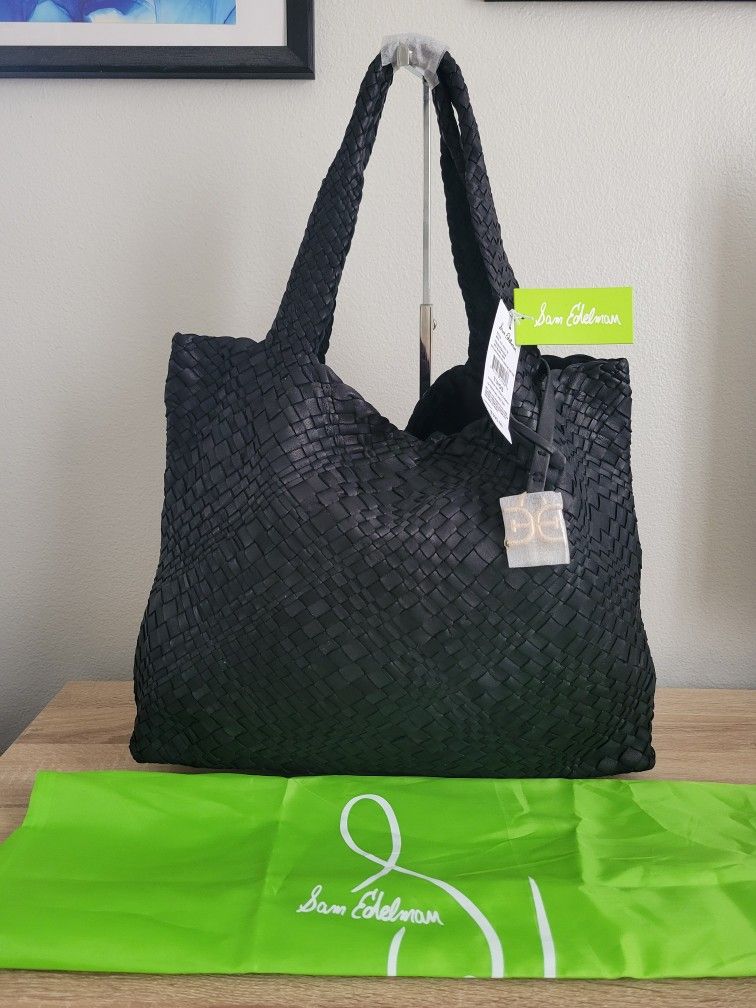 Sam Edelman Priya Woven Lambskin Leather Tote