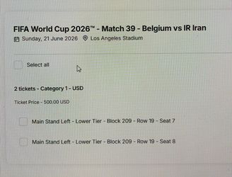 Belgium vs Iran  - FIFA World Cup 2026