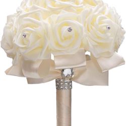 Artificial Ivory Cream Bouquet 10 Inches 