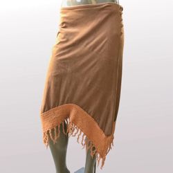 Majé Paris Kenia Asymmetric Skirt - Medium Brown - Made in France Women’s Size Large