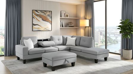 FREE White Glove Delivery – S555 Star Grey Sectional | Brand New