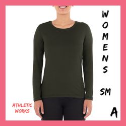 NWT Womens Athletic Works Green Core Top A