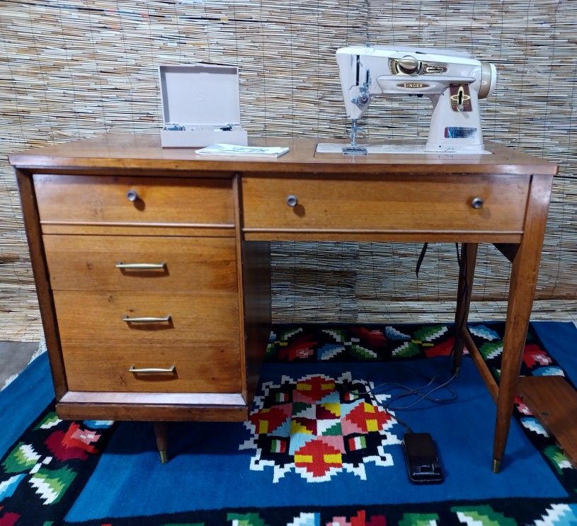 Mid Century Sewing Cabinet/ Desk With Singer 500A for Sale in Glen Ellyn,  IL - OfferUp