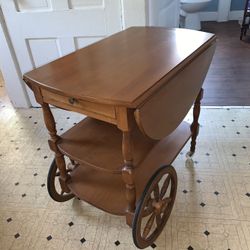 Vintage 1960’s Ethan Allen Wooden Tea Cart