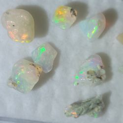 10pcs ETHIOPIAN FIRE OPAL COLORFUL LOT NATURAL POLISHED 