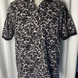 A Bathing Ape Bape Snow Leopard 1st Camo Jacquard Relax Fit Polo XL Shirt 2008