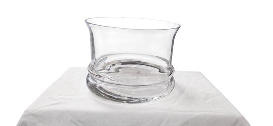 ESTATE SALE Large, Thick Glass Centerpiece Bowl - Made in Poland