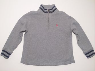 Polo Ralph Lauren Boys 1/4 Zip Sweater Jacket Grey Pullover Sweatshirt Size 5