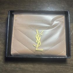 YSL Brown Card Holder Wallet Yves Saint Laurent