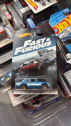 Year 2016 HW Fast & Furious 6 1:64 Die Cast Car 6/8 Blue '70 FORD ESCORT RS1600