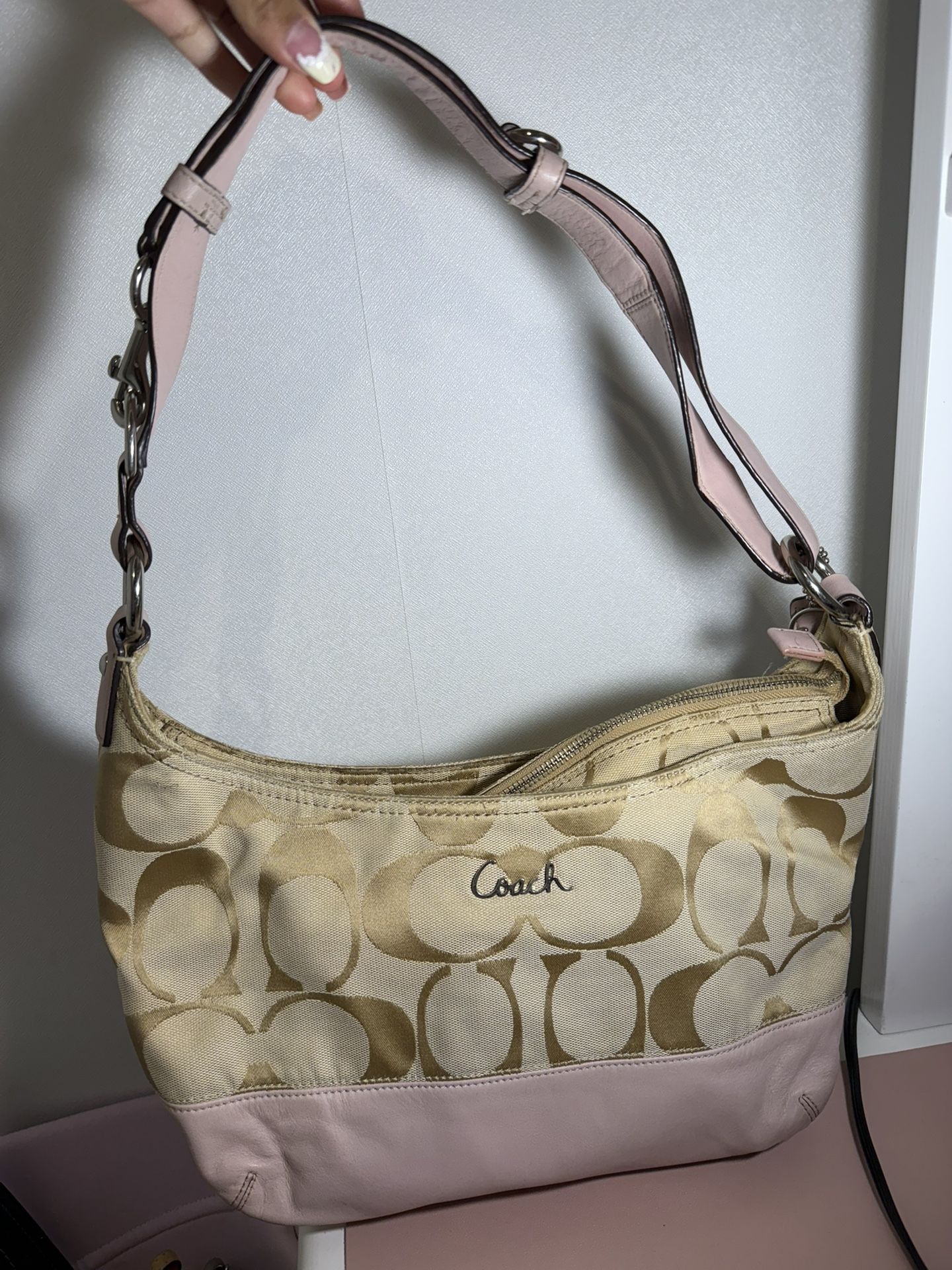 Coach Canvas Pink Leather