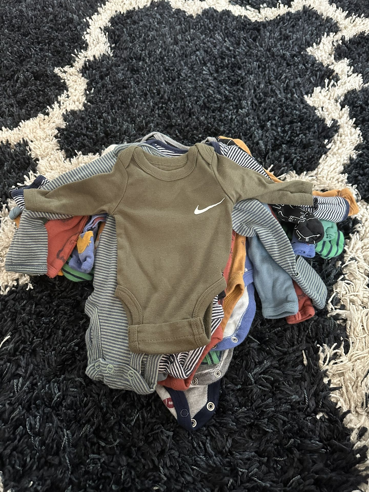 Bundle Of Longsleeve Newborn Baby Boy Onesies (17 Total)