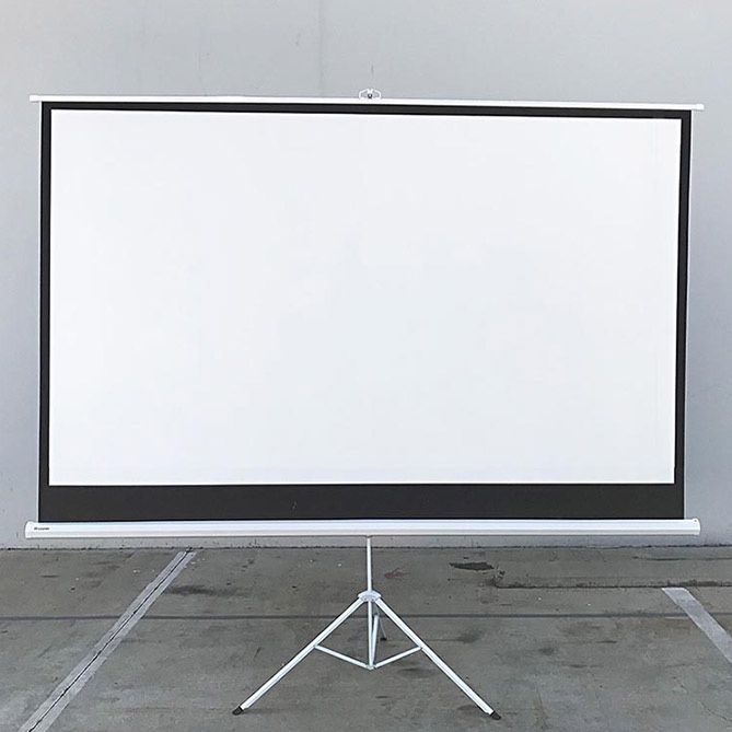 Brand New $60 Tripod Stand 100” Projector Screen 16:9 Ratio Projection Home Theater Movie 87x49” View Area