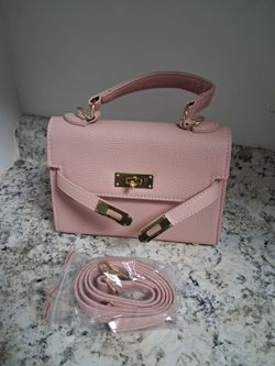 Pink Mini Structured Handbag with Crossbody Strap