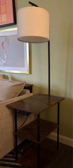 Rustic Industrial End Table with charging station