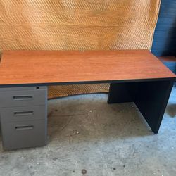 Office Desk With File Cabinet