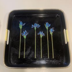 Tray 10 1/2 x 10 1/2  1 1/4 thick plastic with designs 