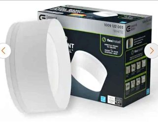 Ceiling LED Fixture,Flex install l 8 in. White Dual Band Recessed  with 5CCT + DuoBright Dimming, Damp Rated. No Junction Box,15Watt.1050 Lmn.