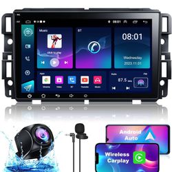 Car Stereo Android 12 for Chevrolet Chevy Silverado GMC Sierra Buick Enclave Yukon, 8" IPS Touch Screen Car Radio Build-in GPS Wireless CarPlay/Wired 