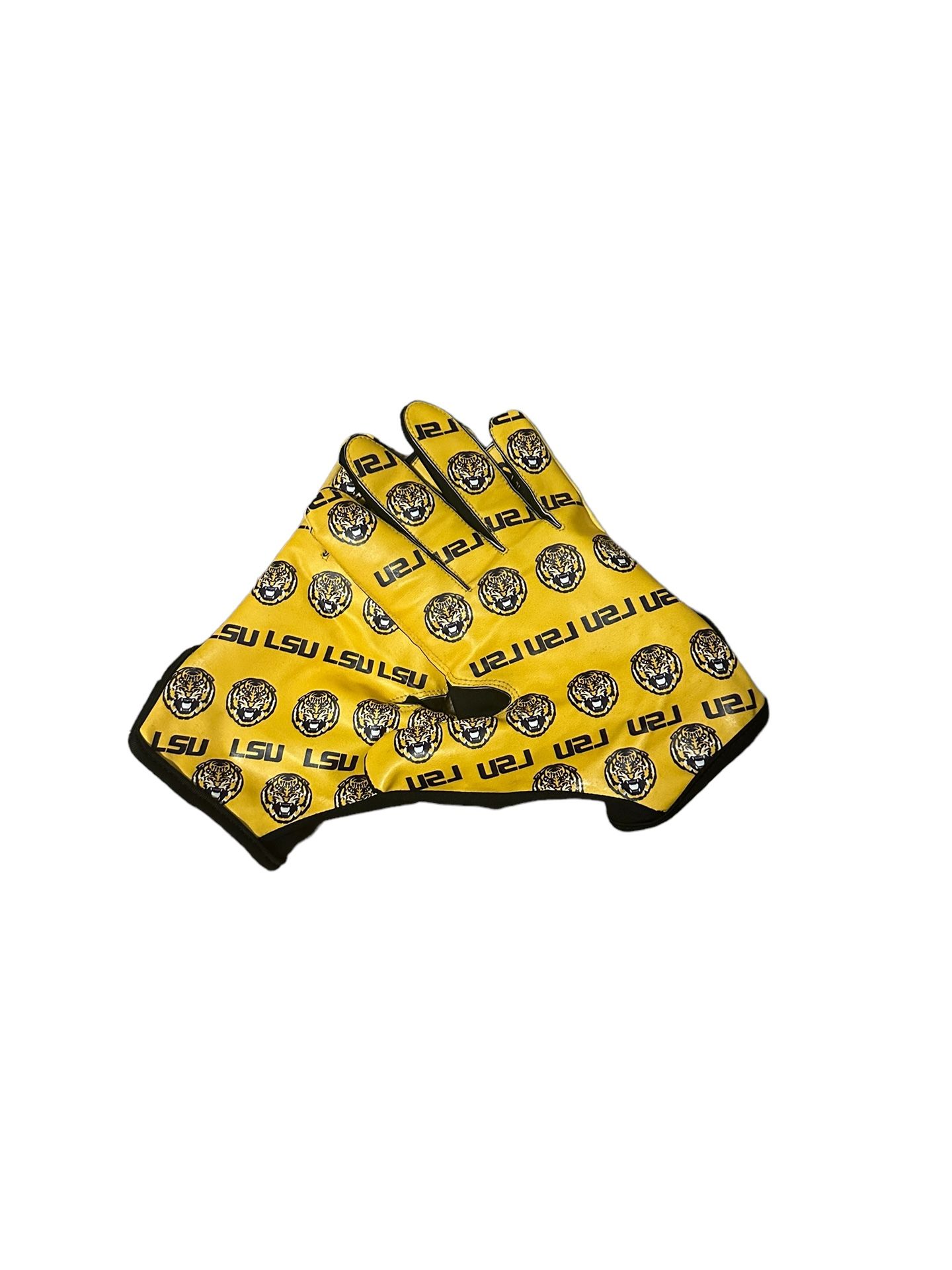 LSU FOOTBALL NIKE GLOVES LARGE
