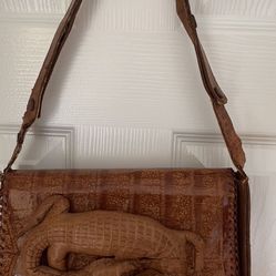 Vintage Crocodile Alligator Baby Taxidermy Head & Legs Purse/ Handbag. Bag 