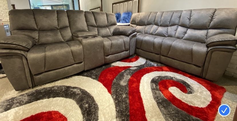 GREY OR BROWN SOFT RECLINING COMBO SET! DELIVERY TODAY!