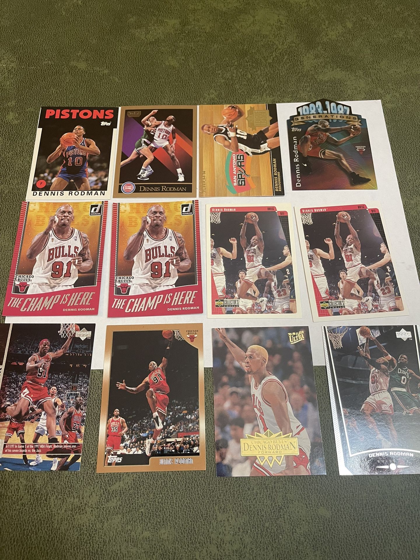 Lot of 12 NBA Dennis Rodman Cards