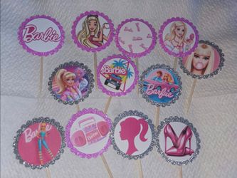 Barbie handmade cupcake toppers