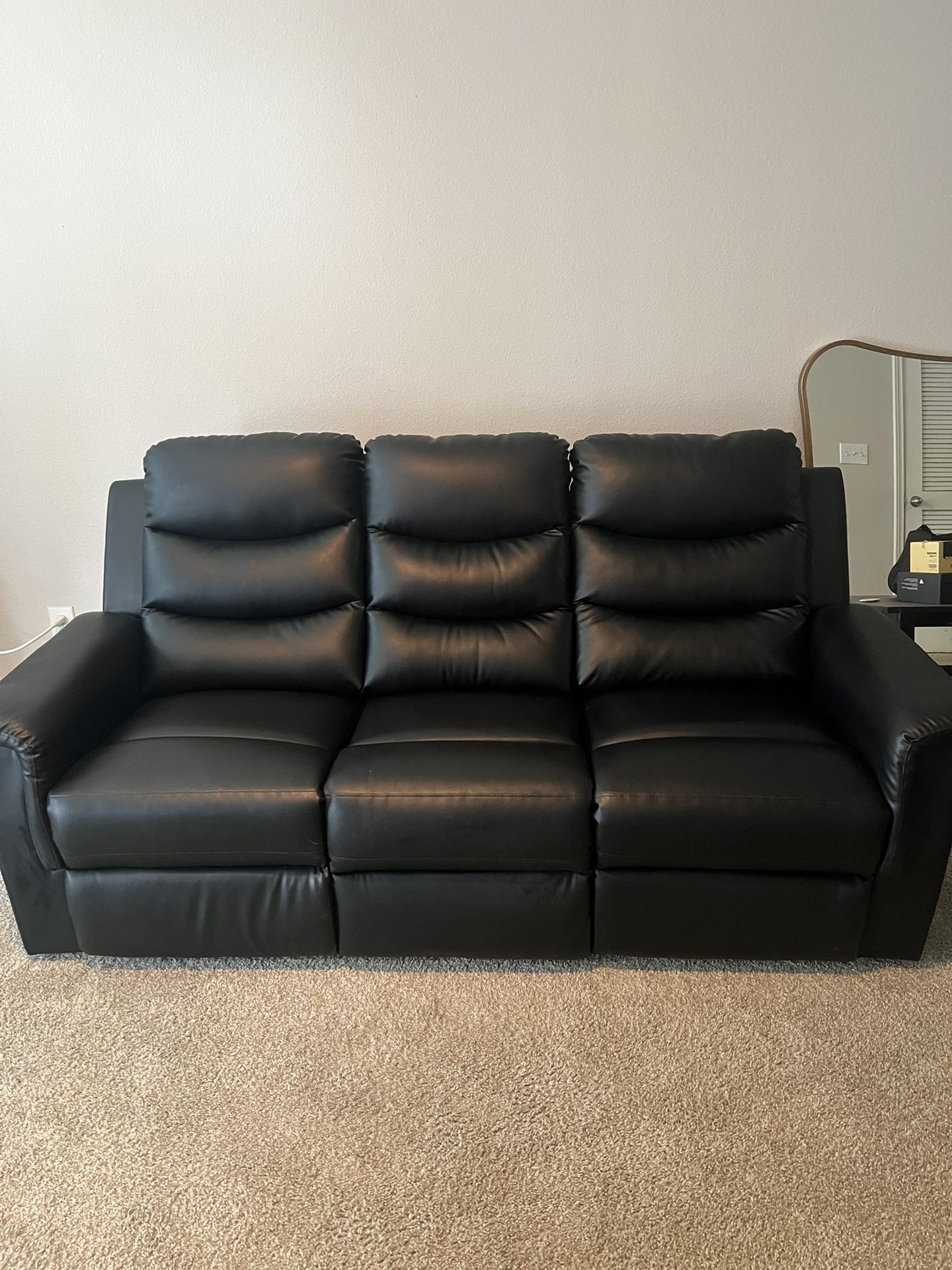 Leather Reclining Sofa