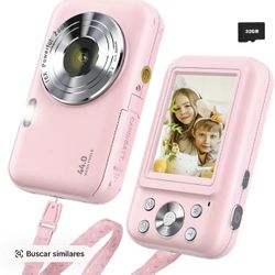 Camkory compact digital camera 48mp fhd 1080p vlogging with 32gb sd pink