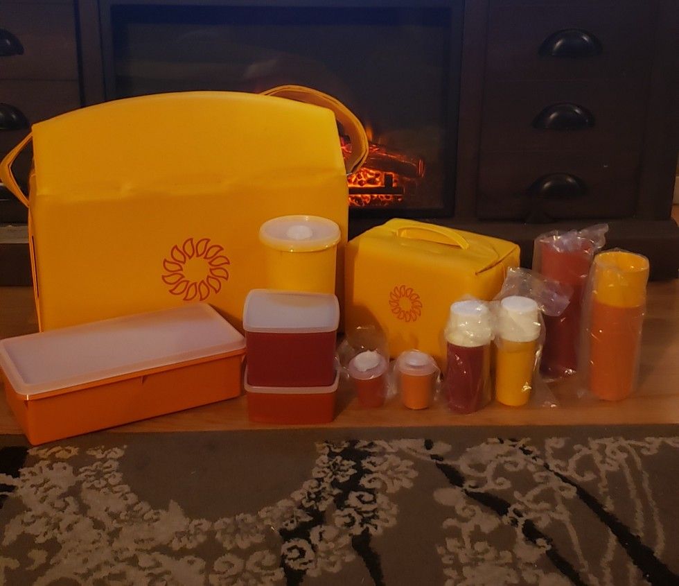 Vintage Tupperware Picnic Cooler Set