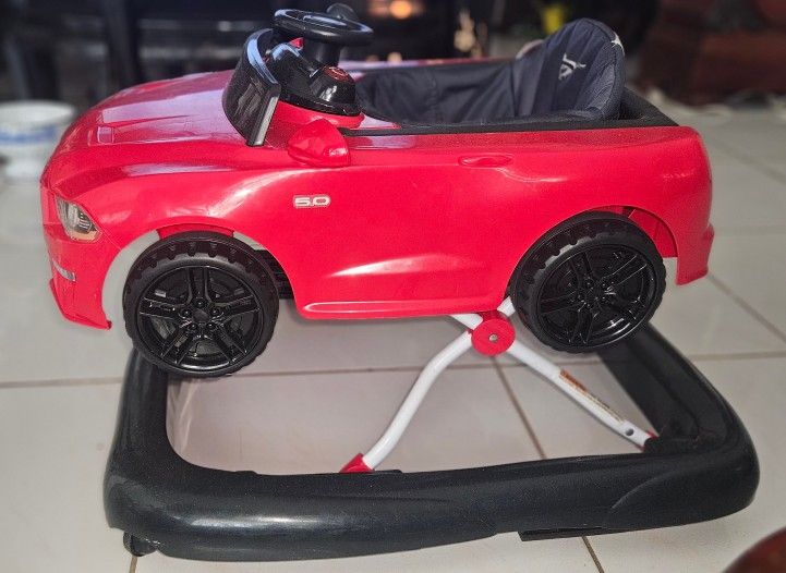 Bright Starts Ways To Play 4-In-1 Baby Activity Walker, Ford Mustang Red
