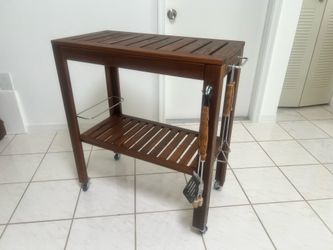 Ikea Outdoor serving Cart wood BBQ cart