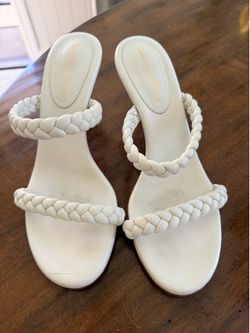 Gianvito Rossi white braided heel sandals 37 1/2