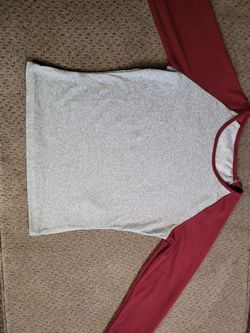 Gray and Maroon Raglan Baseball Tee