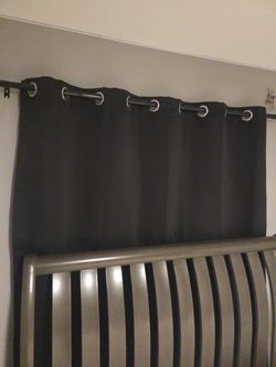 Black Blackout Curtain Panel with Grommets