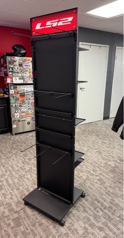 LS2 retail display rack on wheels for garage / showroom