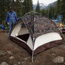 New In Box 79x79x53 Inch Tall 3 Person Outdoor Camping Camouflage Instant Popup Tent With Carrying Bag Easy Setup 
