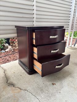 Dark Cherry 3-Drawer Nightstand