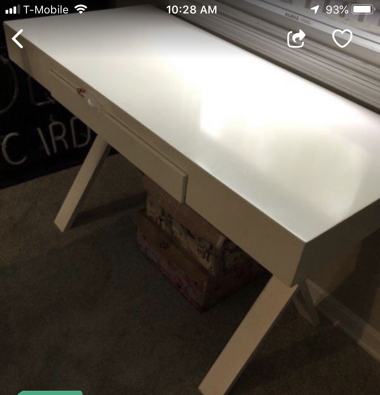 Off white writing desk