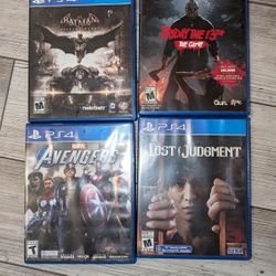Playstation 4 Batman, Friday the 13th the game, marvel avengers, and lost judgment asking $10 each