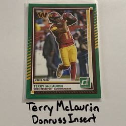 Terry McLaurin Washington Commanders All-Pro WR Donruss Short Print Insert Card. 