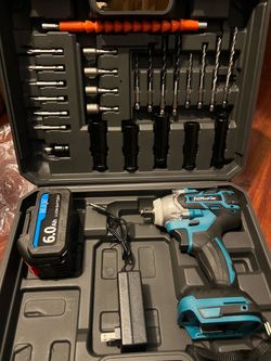 Cordless Impact Wrench With Work Light, 3000 RPM & Max Torque 260 ft-lbs Brushless Impact Wrench, 1/2 Impact Gun with a 6.0Ah Li-ion Battery