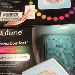 Broan-NuTone ChromaComfort 110 CFM Ceiling Bathroom Exhaust Fan w/ Customizable Multi-Color LEDs and Smart Phone App