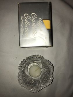 New in Box Gorham Crystalites Collection Full Lead Crystal Candle Holder
