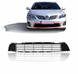 For 2011- 2013 Toyota Corolla Black Front Bumper Upper Grille Matte Black Front Bumper Lower Grille