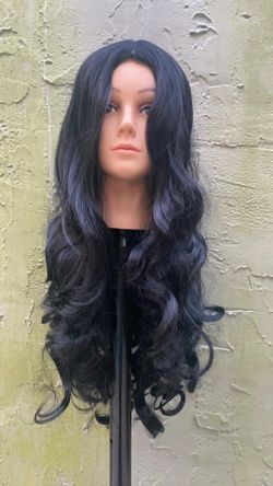 Wavy Fluffy Black Wig Long Curly length For Women Wigs