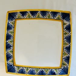 Square SERVING PLATTER 10" Ceramic International Silver Co from 1998 Blue