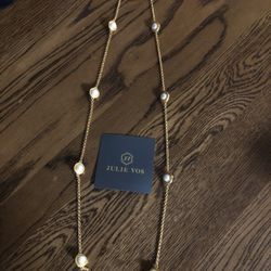 Julie Vos Pearl and Gold Plated Necklace