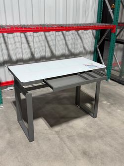 Modern Desk with Glass Top and Drawer